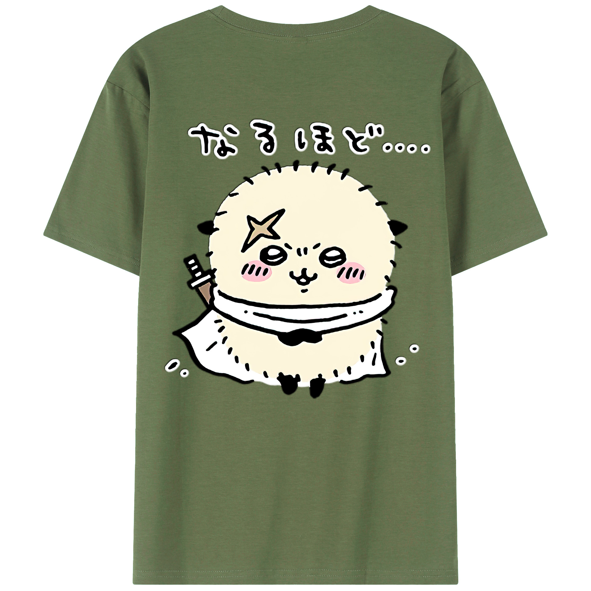 （画像用） ちいかわ ラッコ Chii-kawa Sea otter 綿100％ メンズ半袖Tシャツ（バックプリント） 通気性